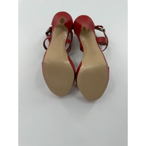 Polo Ralph Lauren Women's Red Strappy High Heel Sandals Size 36.5 - Picture 11 of 14